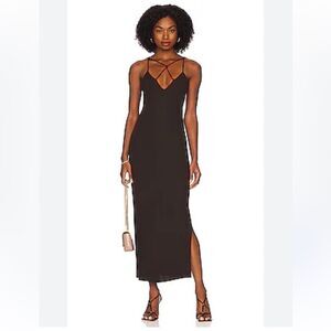 NWT Frame Delicate Knot Midi Dress XL Chocolate Brown Revolve